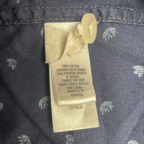 Men's Bonobos Floral Long Sleeve Button Down Slim Fit Shirt Navy Blue XL - Picture 7 of 8